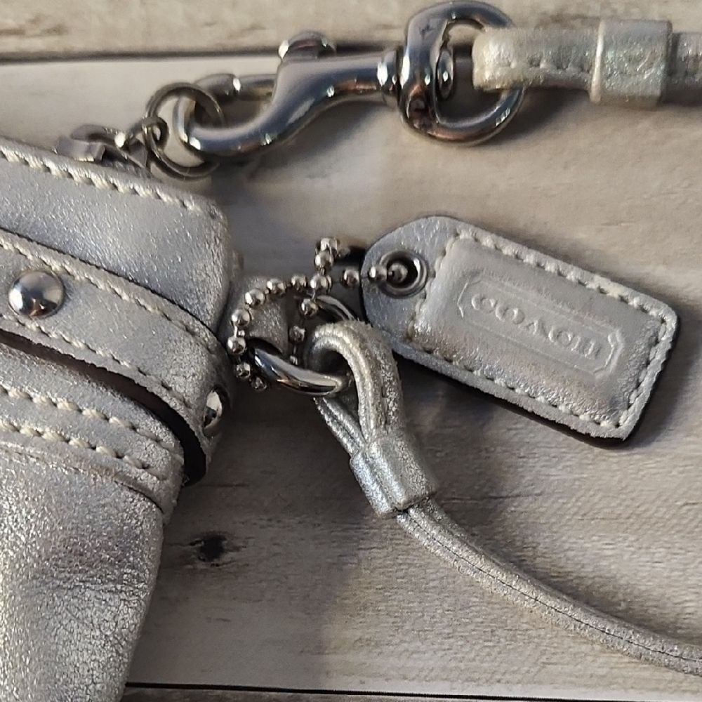 Coach Metallic Croc-Embossed Tote and Pouch Set - Picture 13 of 15